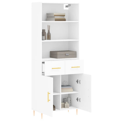 Hoge Kast 69,5X34X180 Cm Bewerkt Hout Wit