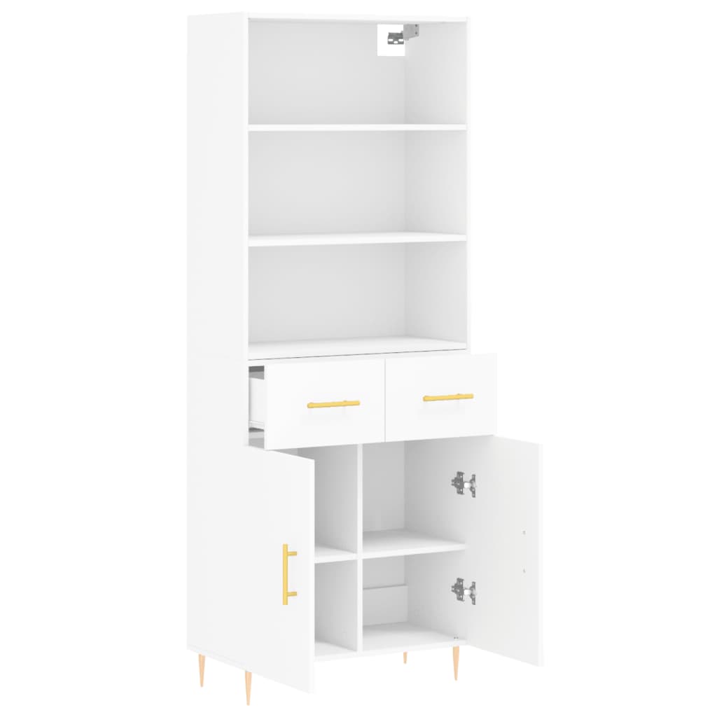 Hoge Kast 69,5X34X180 Cm Bewerkt Hout Wit
