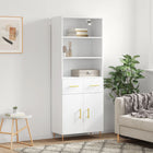 Tall cabinet 69.5x34x180 cm engineered wood white