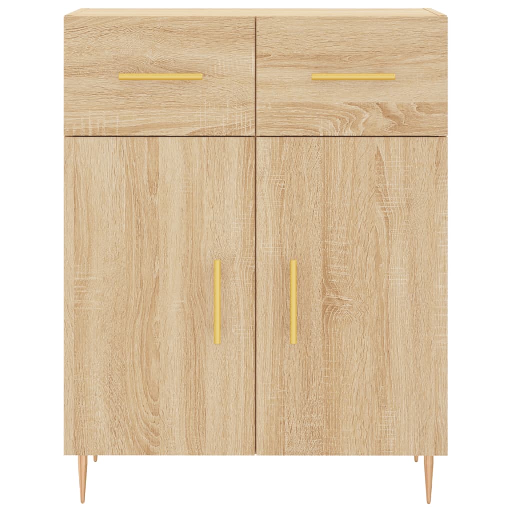 Hoge Kast 69,5X34X180 Cm Bewerkt Hout Sonoma Eikenkleurig
