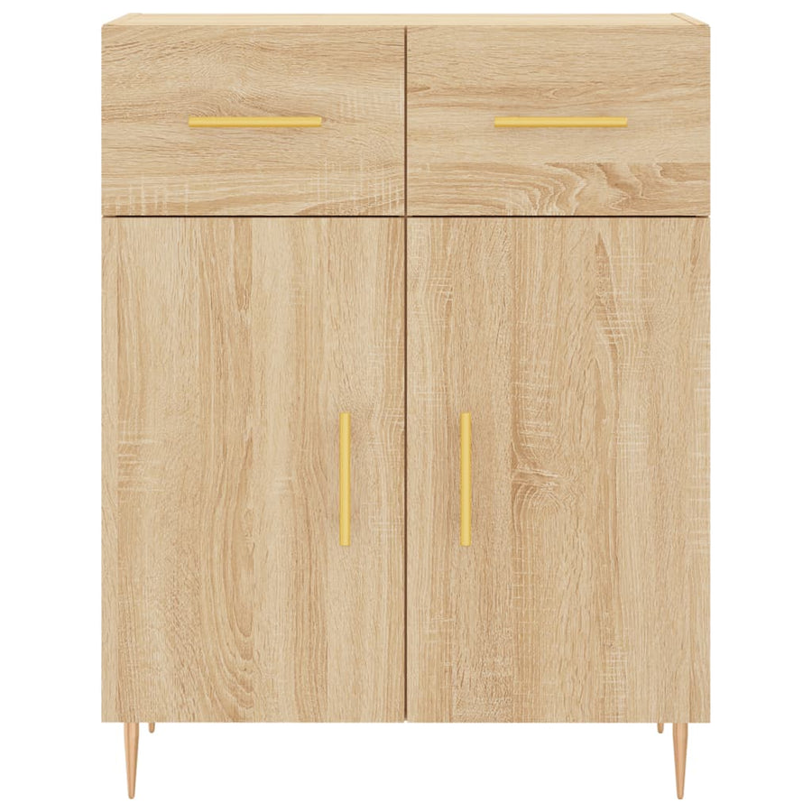 Hoge Kast 69,5X34X180 Cm Bewerkt Hout Sonoma Eikenkleurig