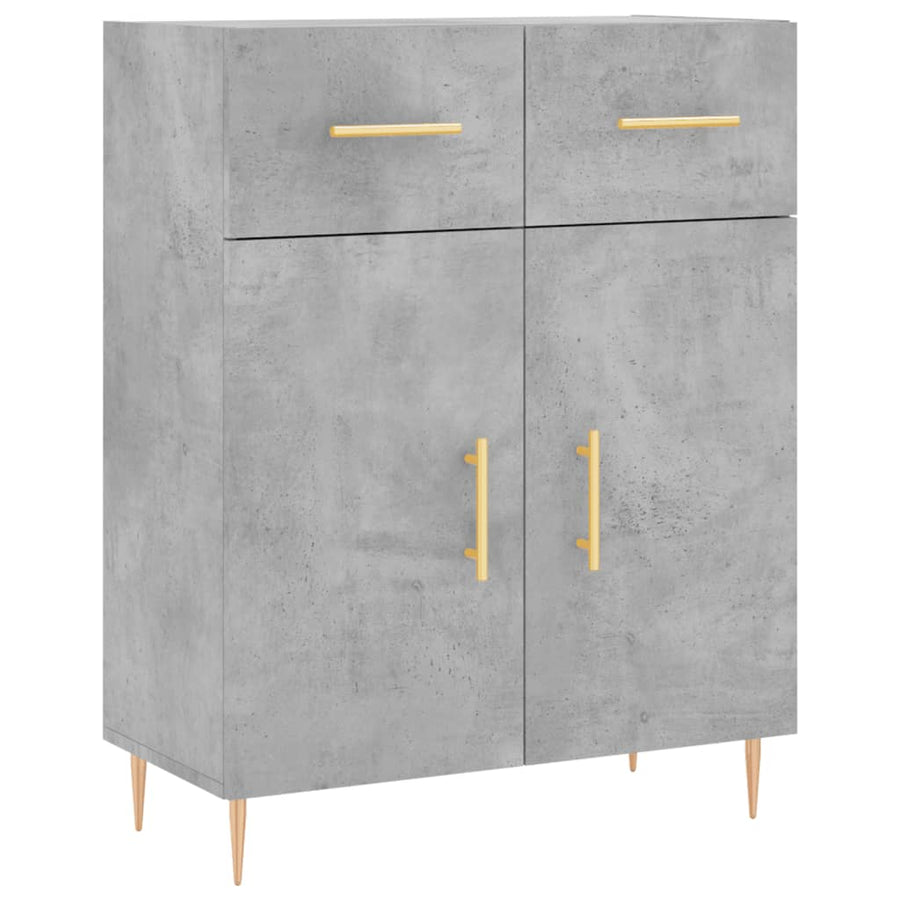 Hoge Kast 69,5X34X180 Cm Bewerkt Hout Betongrijs
