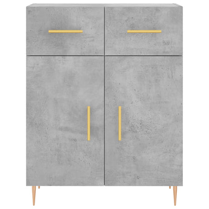 Hoge Kast 69,5X34X180 Cm Bewerkt Hout Betongrijs