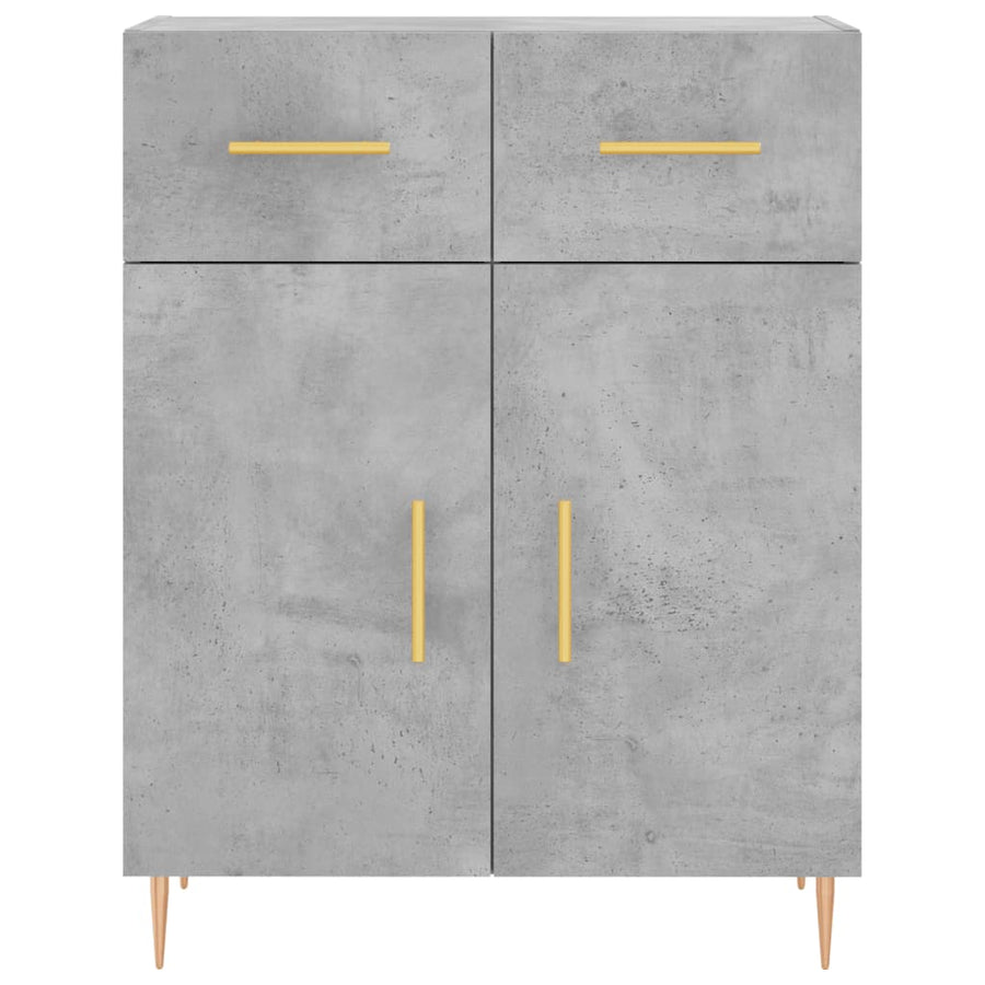 Hoge Kast 69,5X34X180 Cm Bewerkt Hout Betongrijs
