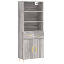 Hoge Kast 69,5X34X180 Cm Bewerkt Hout Grijs Sonoma Eikenkleurig