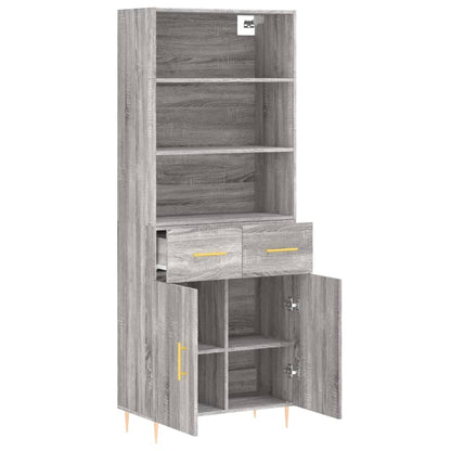 Hoge Kast 69,5X34X180 Cm Bewerkt Hout Grijs Sonoma Eikenkleurig