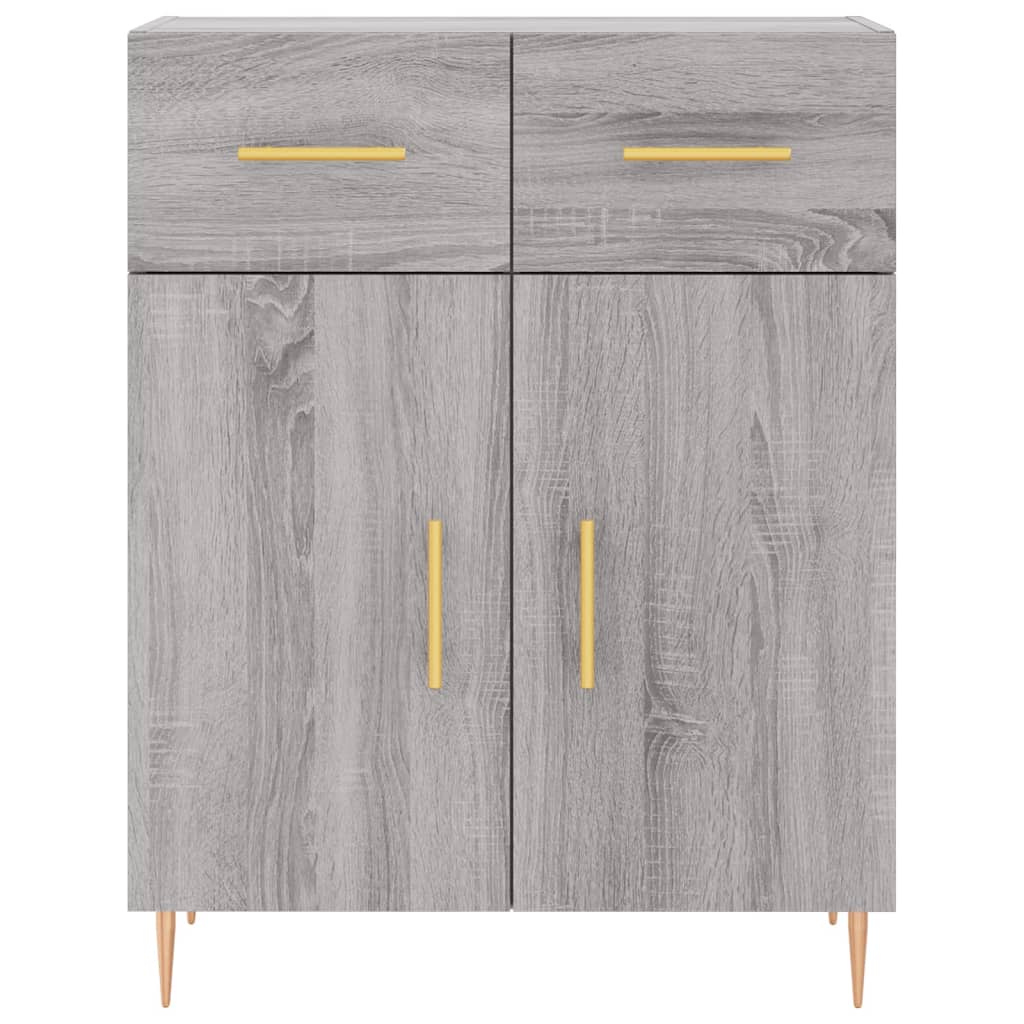 Hoge Kast 69,5X34X180 Cm Bewerkt Hout Grijs Sonoma Eikenkleurig