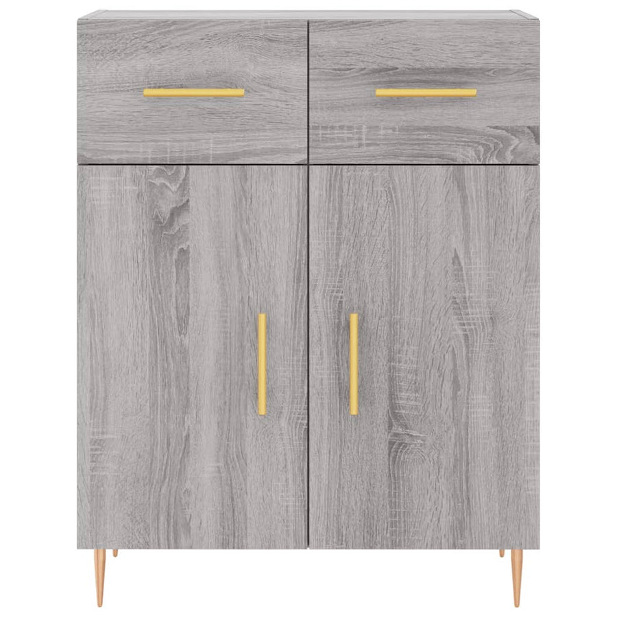 Hoge Kast 69,5X34X180 Cm Bewerkt Hout Grijs Sonoma Eikenkleurig