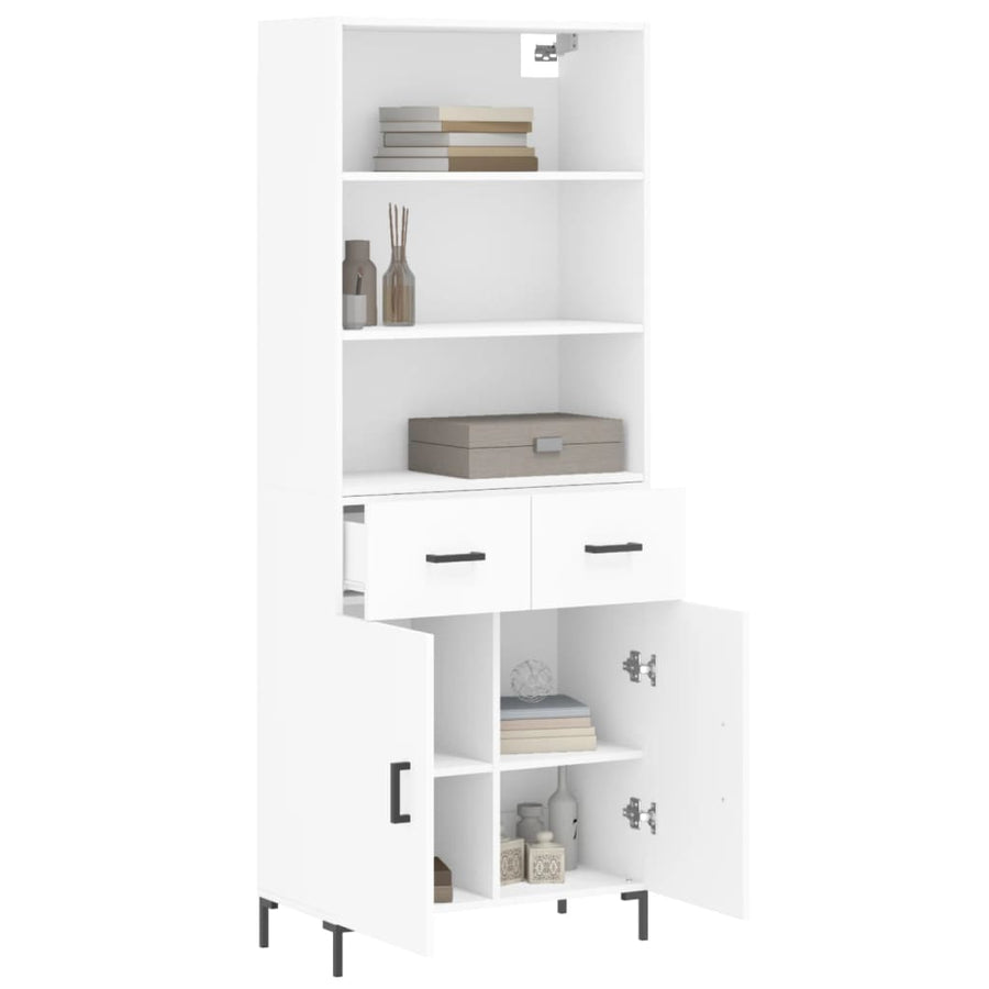 Hoge Kast 69,5X34X180 Cm Bewerkt Hout Wit