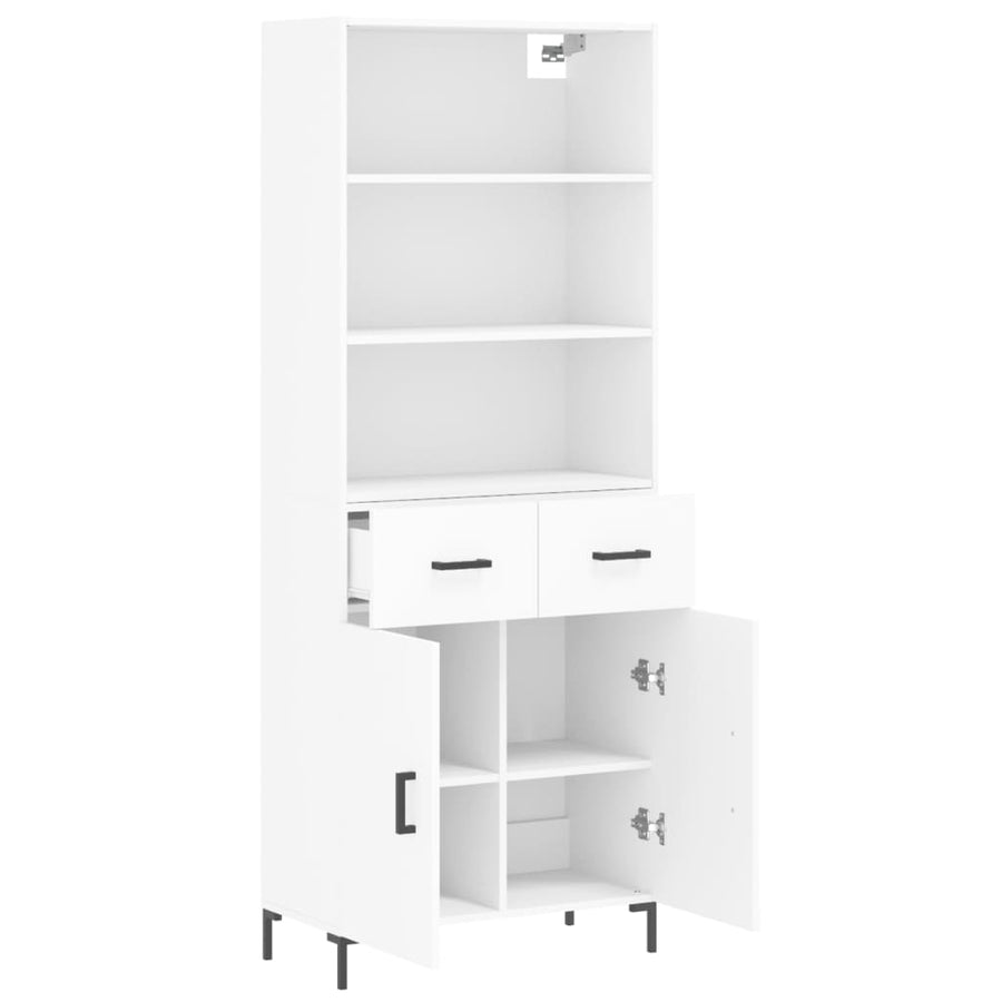 Hoge Kast 69,5X34X180 Cm Bewerkt Hout Wit