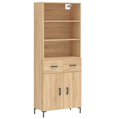 Hoge Kast 69,5X34X180 Cm Bewerkt Hout Kleurig Sonoma eiken