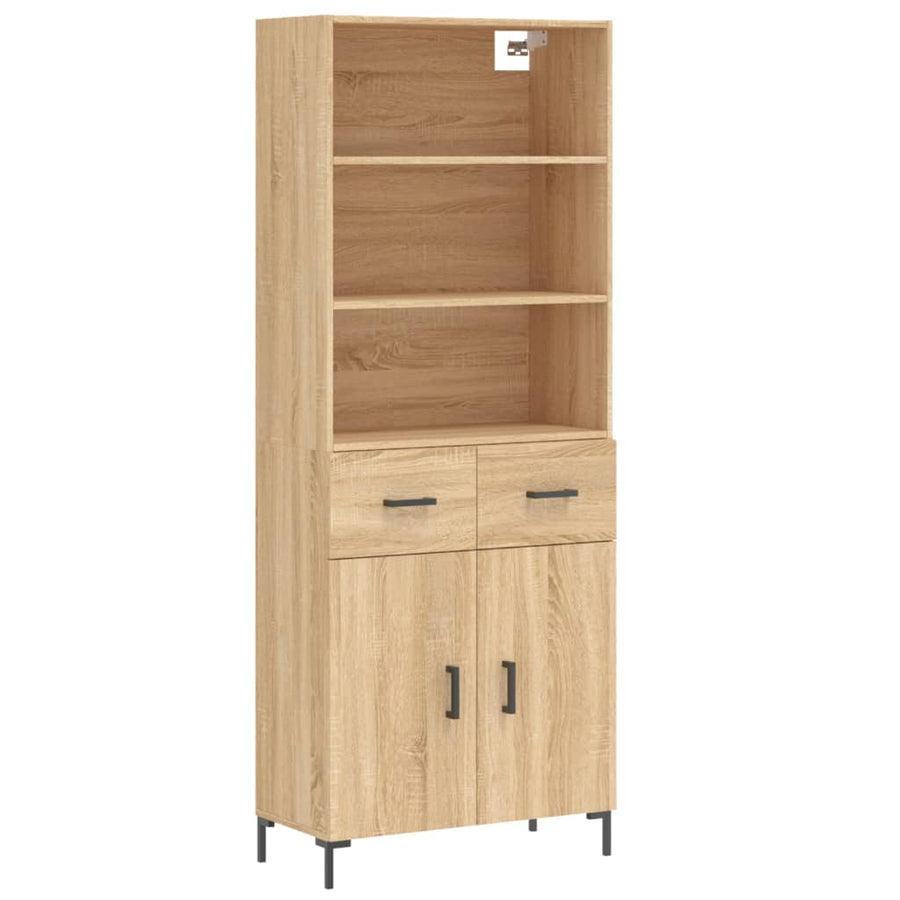 Hoge Kast 69,5X34X180 Cm Bewerkt Hout Kleurig Sonoma eiken