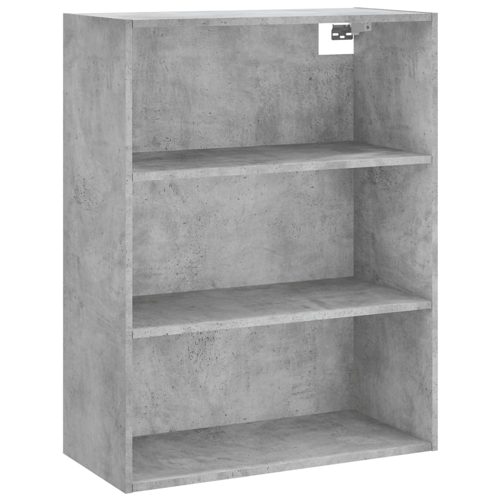 Hoge Kast 69,5X34X180 Cm Bewerkt Hout Betongrijs