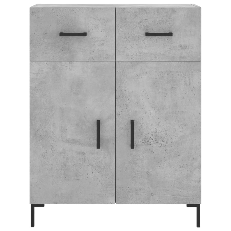 Hoge Kast 69,5X34X180 Cm Bewerkt Hout Betongrijs