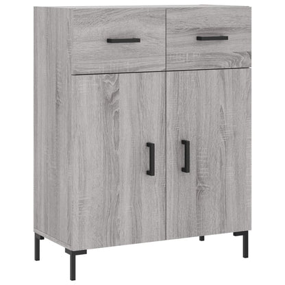 Hoge Kast 69,5X34X180 Cm Bewerkt Hout Eikenkleurig Grijs sonoma