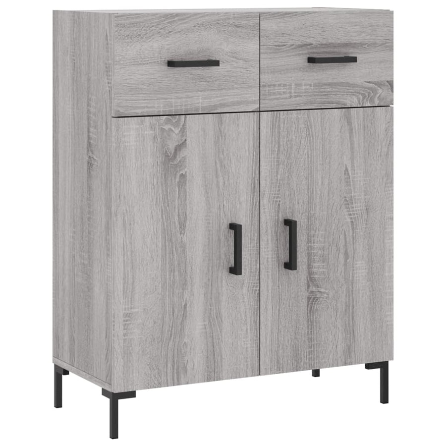 Hoge Kast 69,5X34X180 Cm Bewerkt Hout Eikenkleurig Grijs sonoma