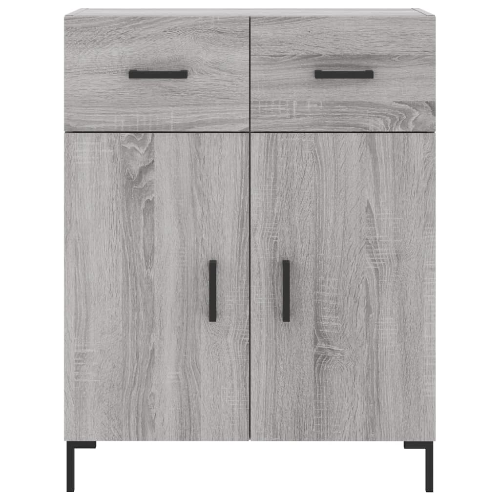 Hoge Kast 69,5X34X180 Cm Bewerkt Hout Eikenkleurig Grijs sonoma