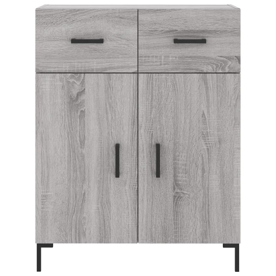 Hoge Kast 69,5X34X180 Cm Bewerkt Hout Eikenkleurig Grijs sonoma