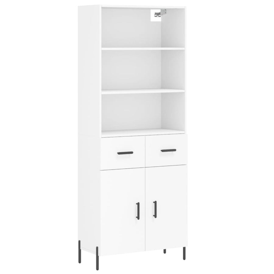 Hoge Kast 69,5X34X180 Cm Bewerkt Hout Wit