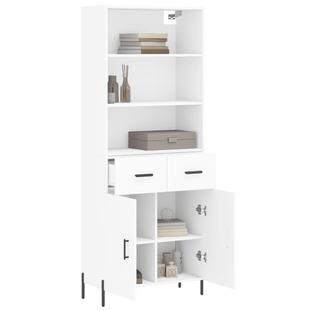 Hoge Kast 69,5X34X180 Cm Bewerkt Hout Wit