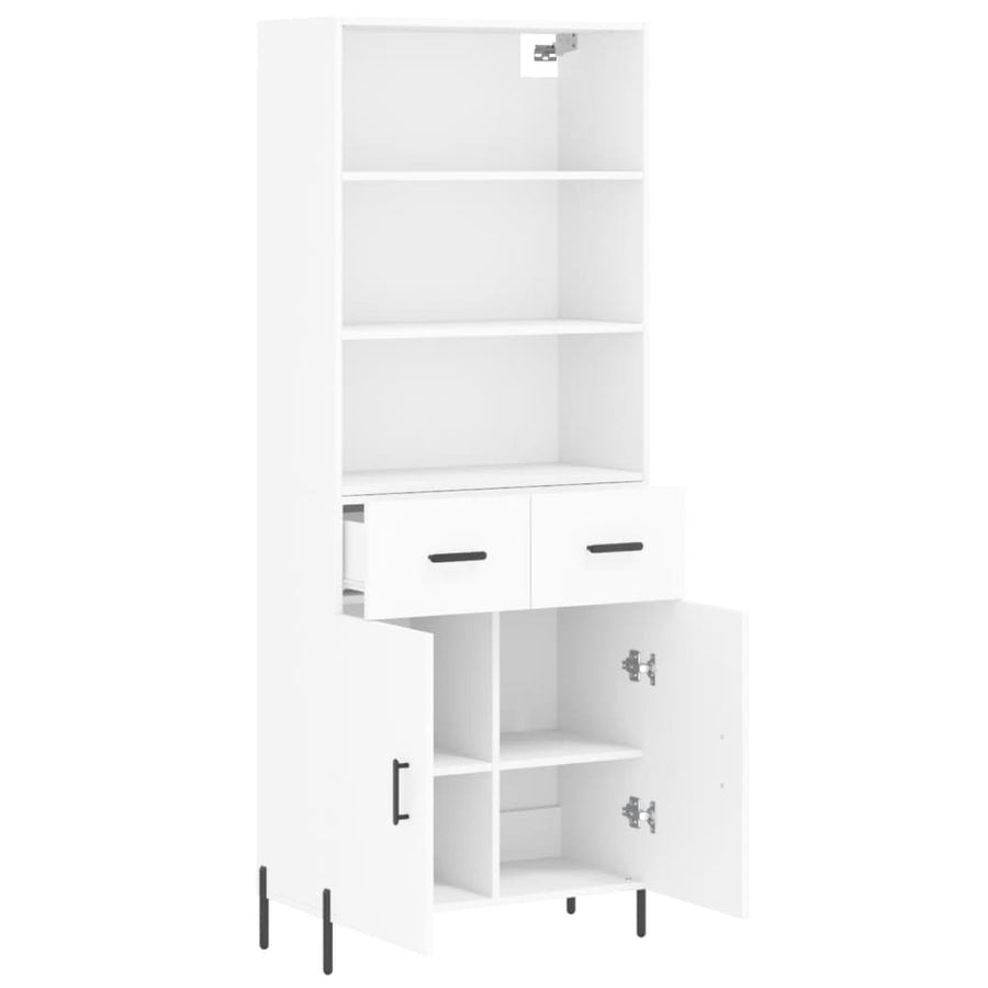 Hoge Kast 69,5X34X180 Cm Bewerkt Hout Wit