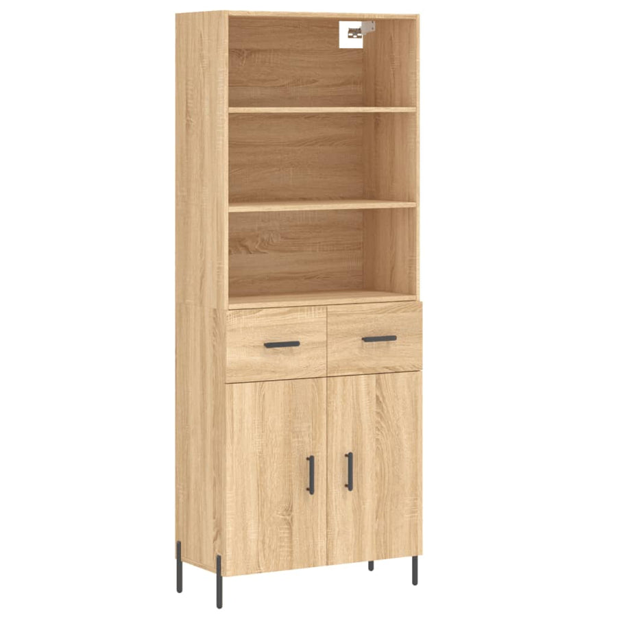 Hoge Kast 69,5X34X180 Cm Bewerkt Hout Kleurig Sonoma eiken