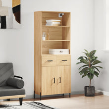 Hoge Kast 69,5X34X180 Cm Bewerkt Hout Kleurig Sonoma eiken