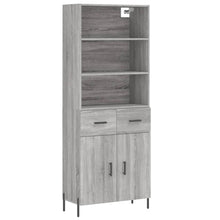 Hoge Kast 69,5X34X180 Cm Bewerkt Hout Eikenkleurig Grijs sonoma