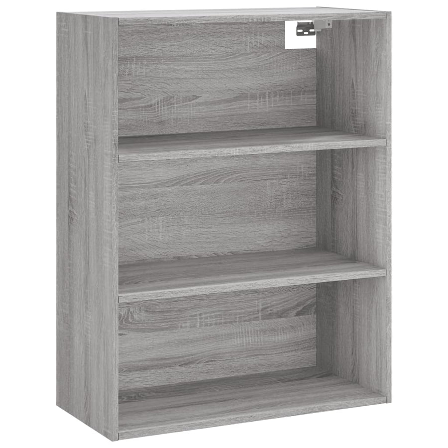Hoge Kast 69,5X34X180 Cm Bewerkt Hout Eikenkleurig Grijs sonoma