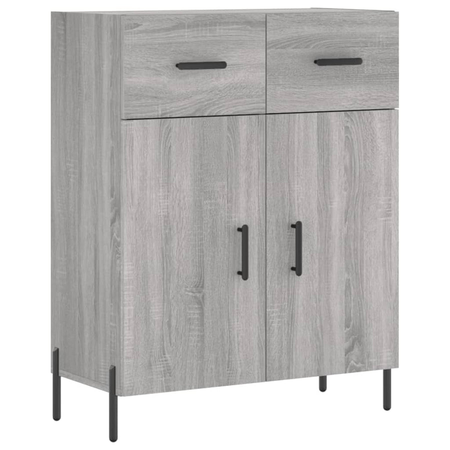Hoge Kast 69,5X34X180 Cm Bewerkt Hout Eikenkleurig Grijs sonoma