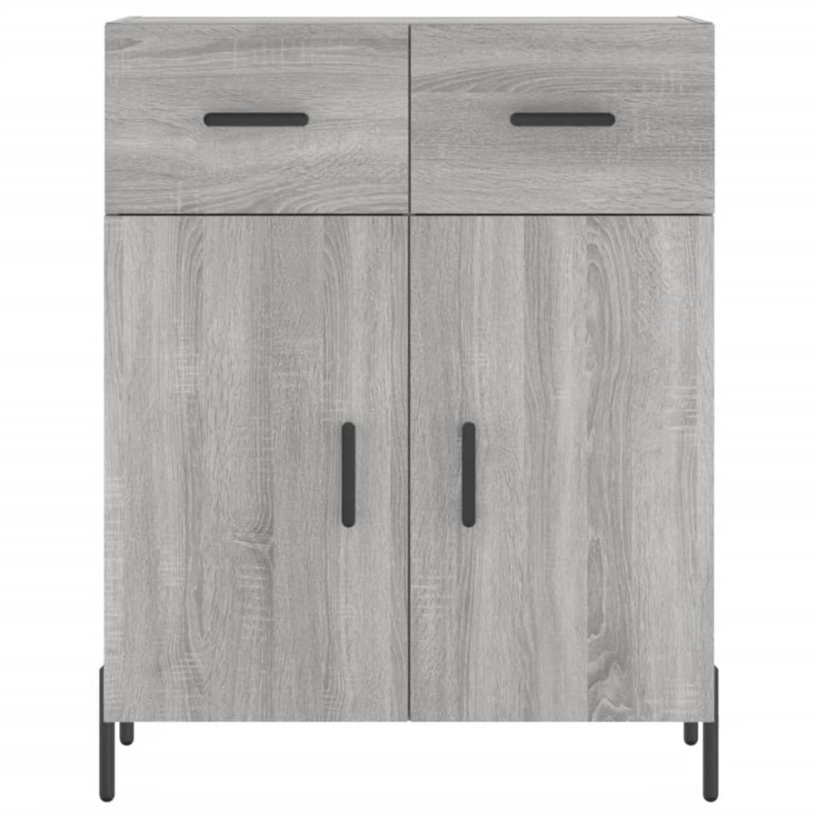 Hoge Kast 69,5X34X180 Cm Bewerkt Hout Eikenkleurig Grijs sonoma