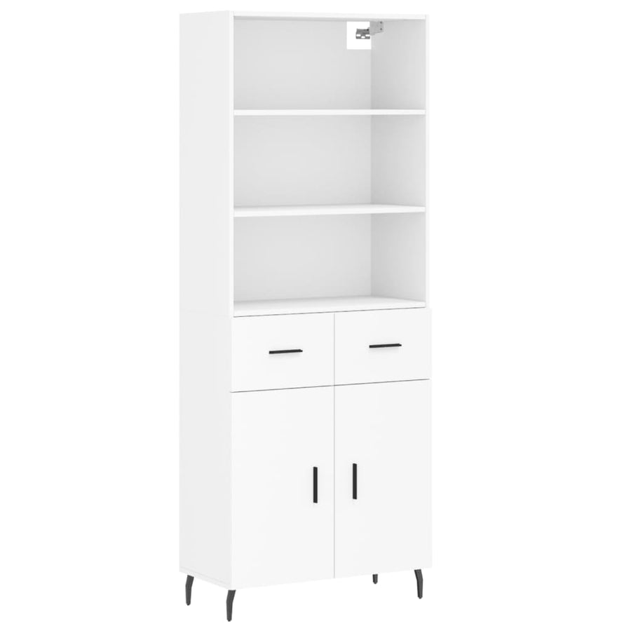 Hoge Kast 69,5X34X180 Cm Bewerkt Hout Wit