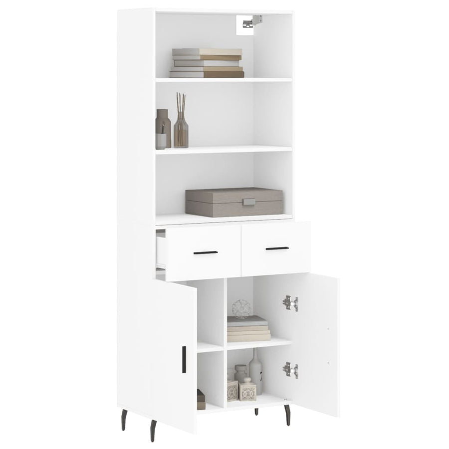 Hoge Kast 69,5X34X180 Cm Bewerkt Hout Wit