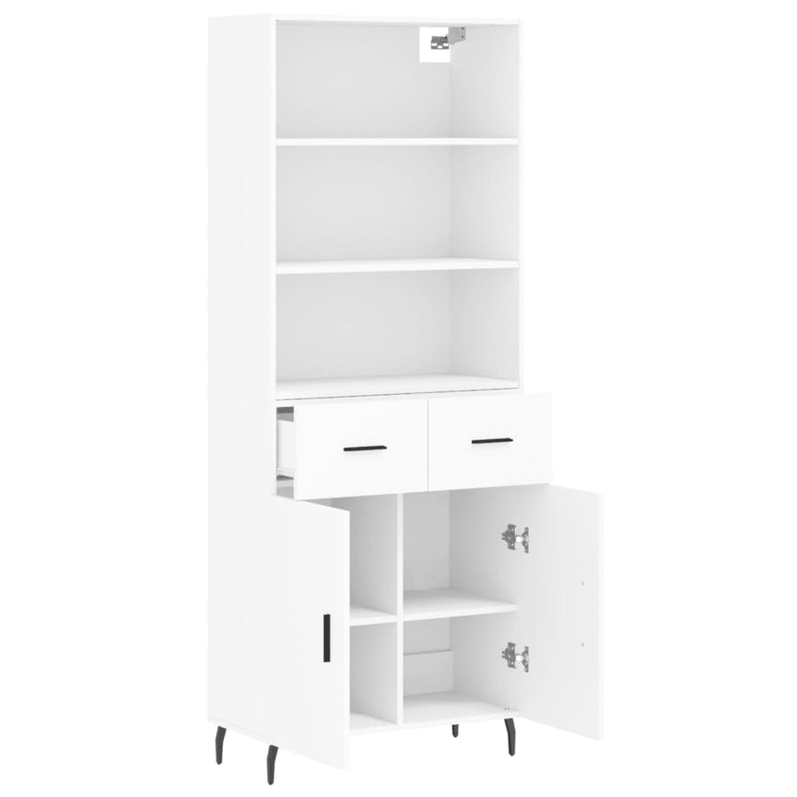 Hoge Kast 69,5X34X180 Cm Bewerkt Hout Wit