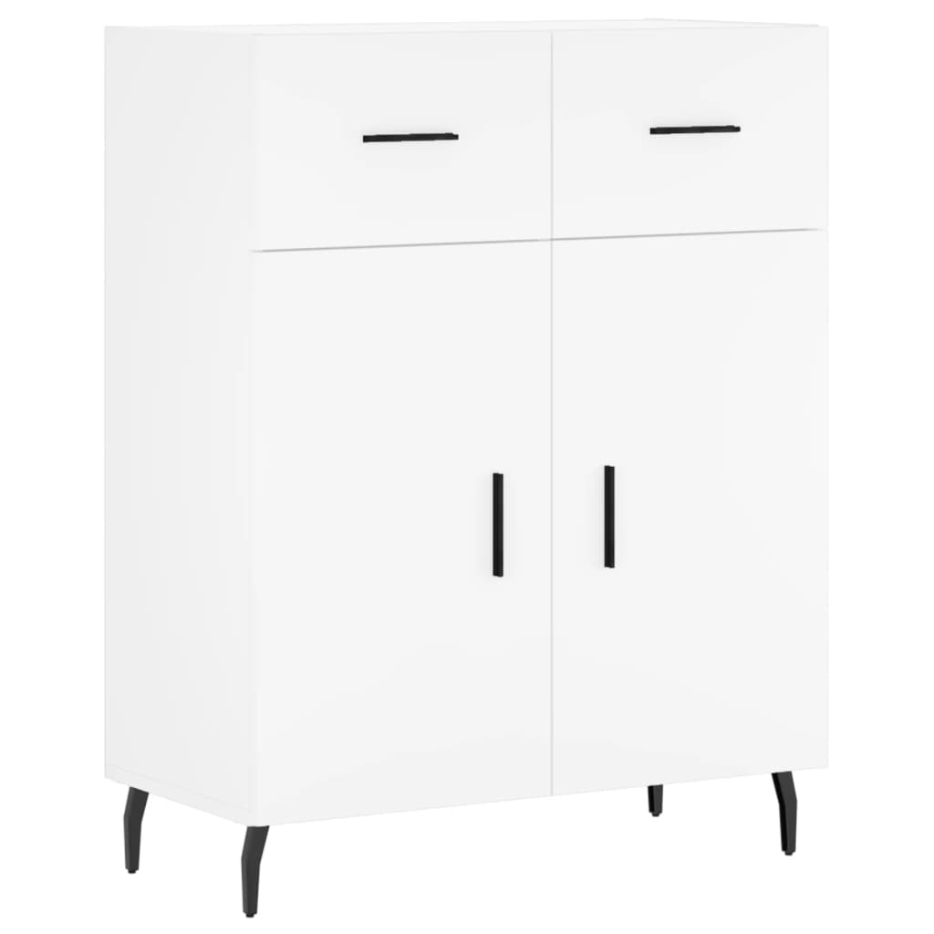 Hoge Kast 69,5X34X180 Cm Bewerkt Hout Wit
