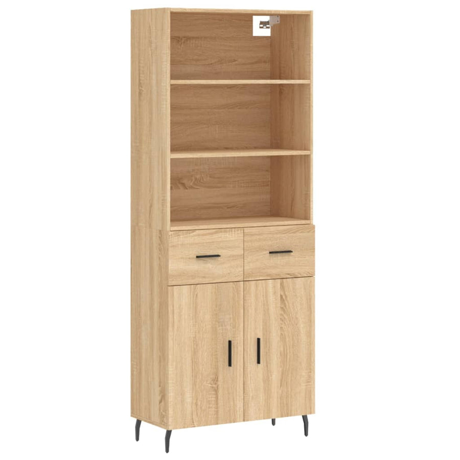 Hoge Kast 69,5X34X180 Cm Bewerkt Hout Kleurig Sonoma eiken