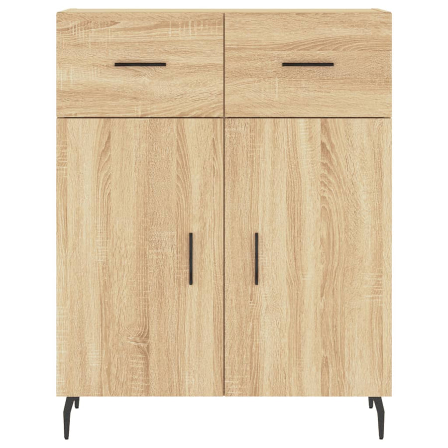 Hoge Kast 69,5X34X180 Cm Bewerkt Hout Kleurig Sonoma eiken