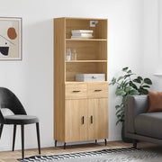 Hoge kast 69,5x34x180 cm bewerkt hout sonoma eiken