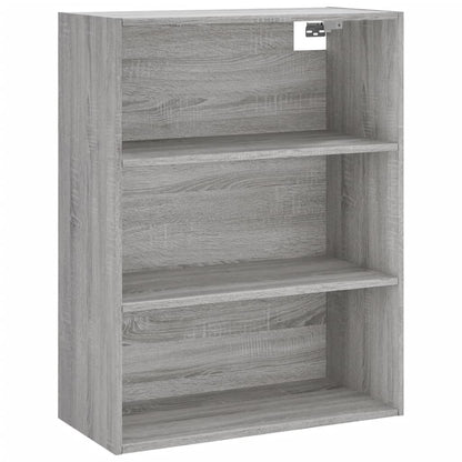 Hoge Kast 69,5X34X180 Cm Bewerkt Hout Eikenkleurig Grijs sonoma