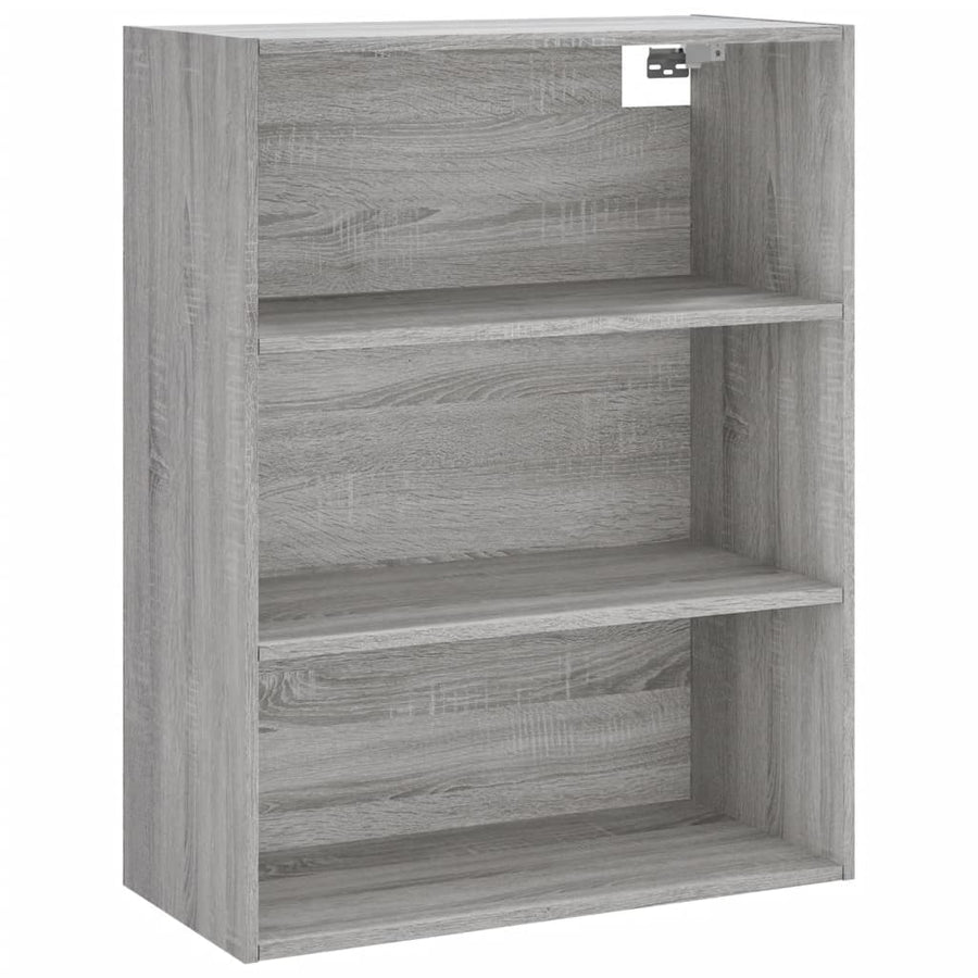 Hoge Kast 69,5X34X180 Cm Bewerkt Hout Eikenkleurig Grijs sonoma