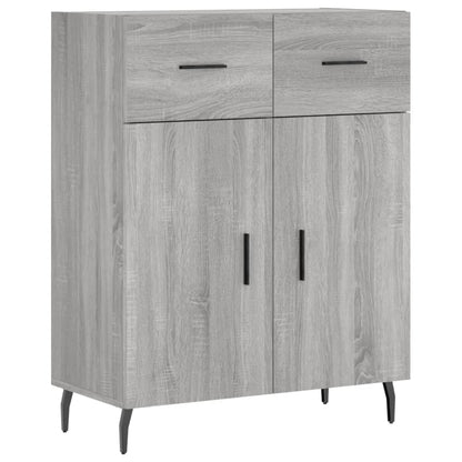 Hoge Kast 69,5X34X180 Cm Bewerkt Hout Eikenkleurig Grijs sonoma