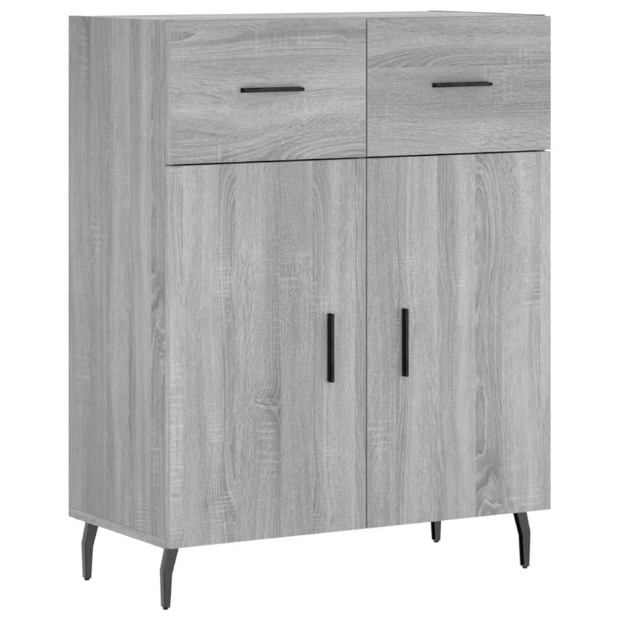 Hoge Kast 69,5X34X180 Cm Bewerkt Hout Eikenkleurig Grijs sonoma