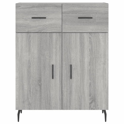 Hoge Kast 69,5X34X180 Cm Bewerkt Hout Eikenkleurig Grijs sonoma