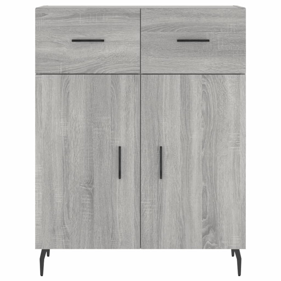 Hoge Kast 69,5X34X180 Cm Bewerkt Hout Eikenkleurig Grijs sonoma