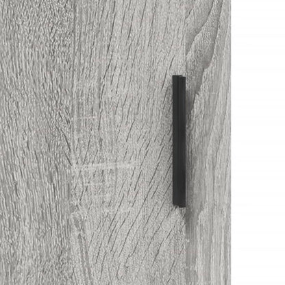 Hoge Kast 69,5X34X180 Cm Bewerkt Hout Eikenkleurig Grijs sonoma