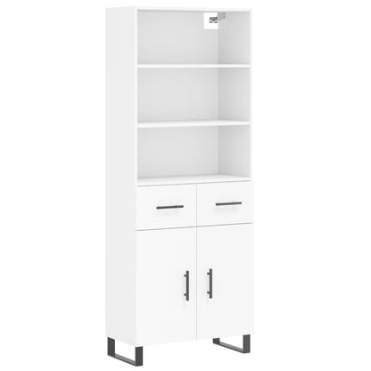 Hoge Kast 69,5X34X180 Cm Bewerkt Hout Wit