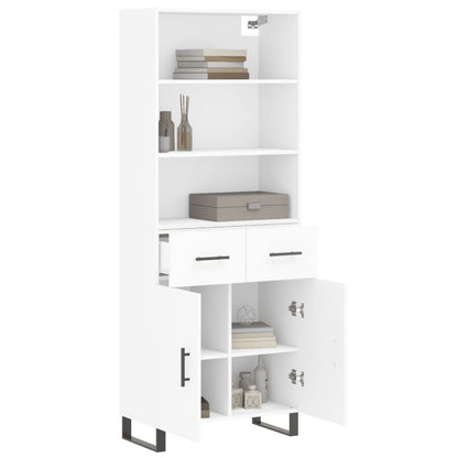 Hoge Kast 69,5X34X180 Cm Bewerkt Hout Wit