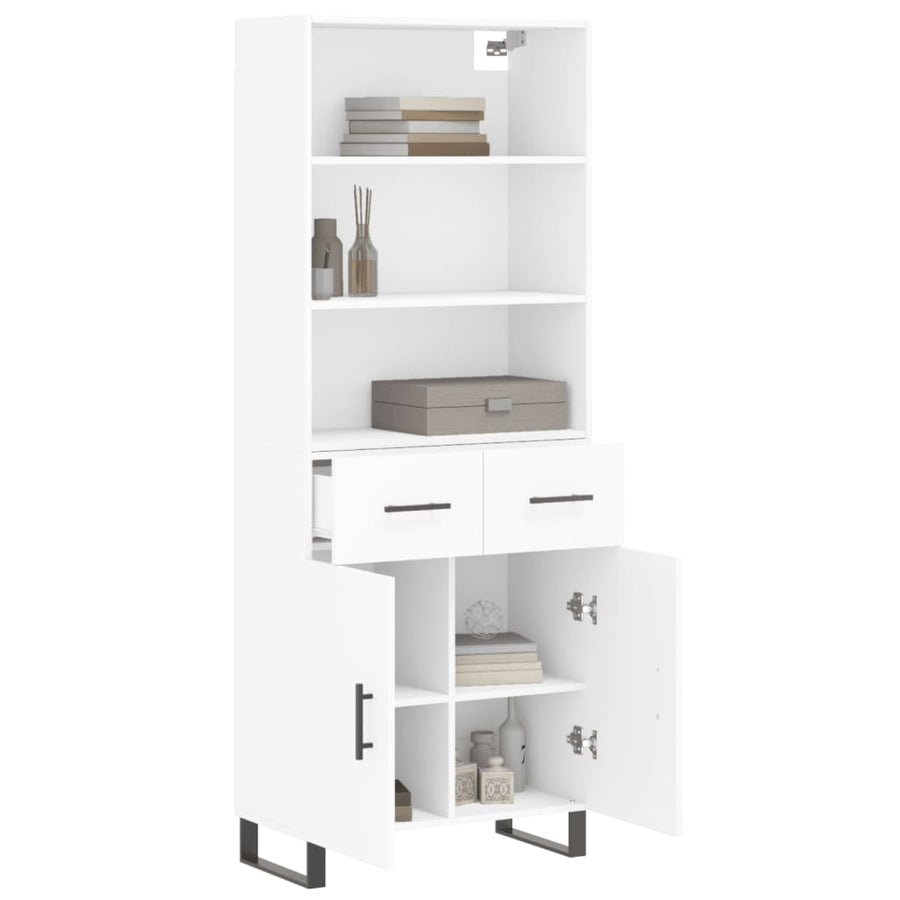 Hoge Kast 69,5X34X180 Cm Bewerkt Hout Wit