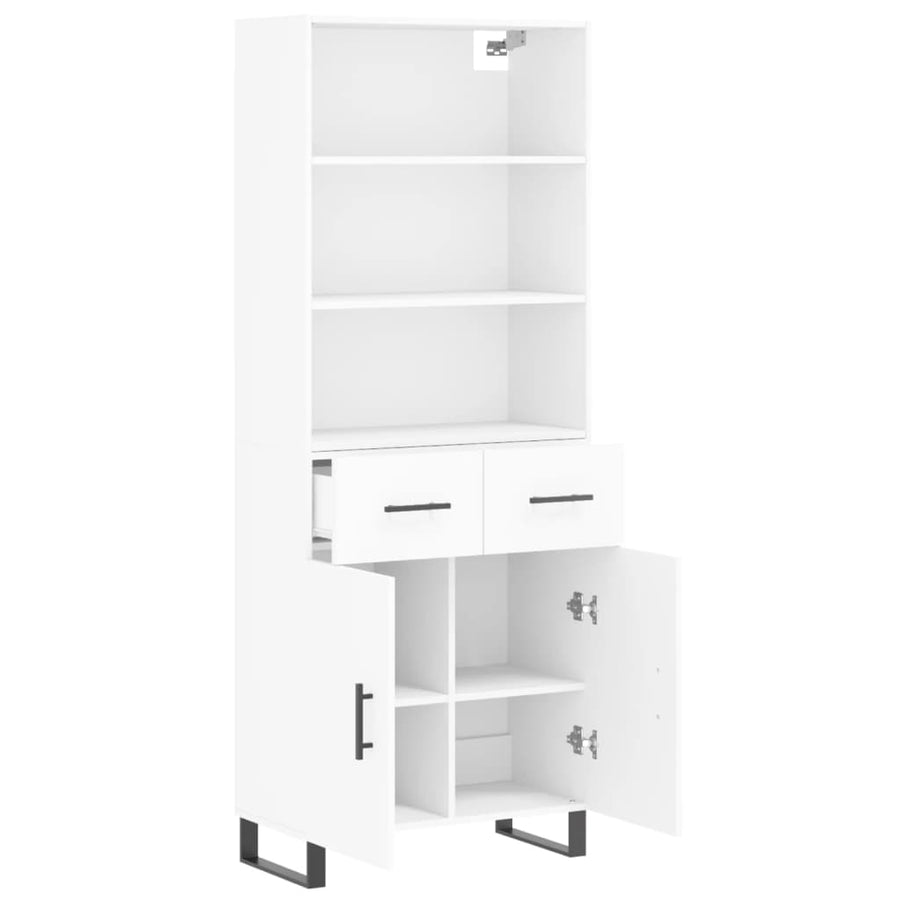 Hoge Kast 69,5X34X180 Cm Bewerkt Hout Wit