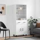 Tall cabinet 69.5x34x180 cm engineered wood white
